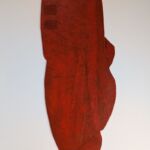 Assemblage rouge, 2026, découpage,collage, acrylique sur carton, 50x20 cm ©Charlotte Callens (https://www.charlotte-callens.fr)